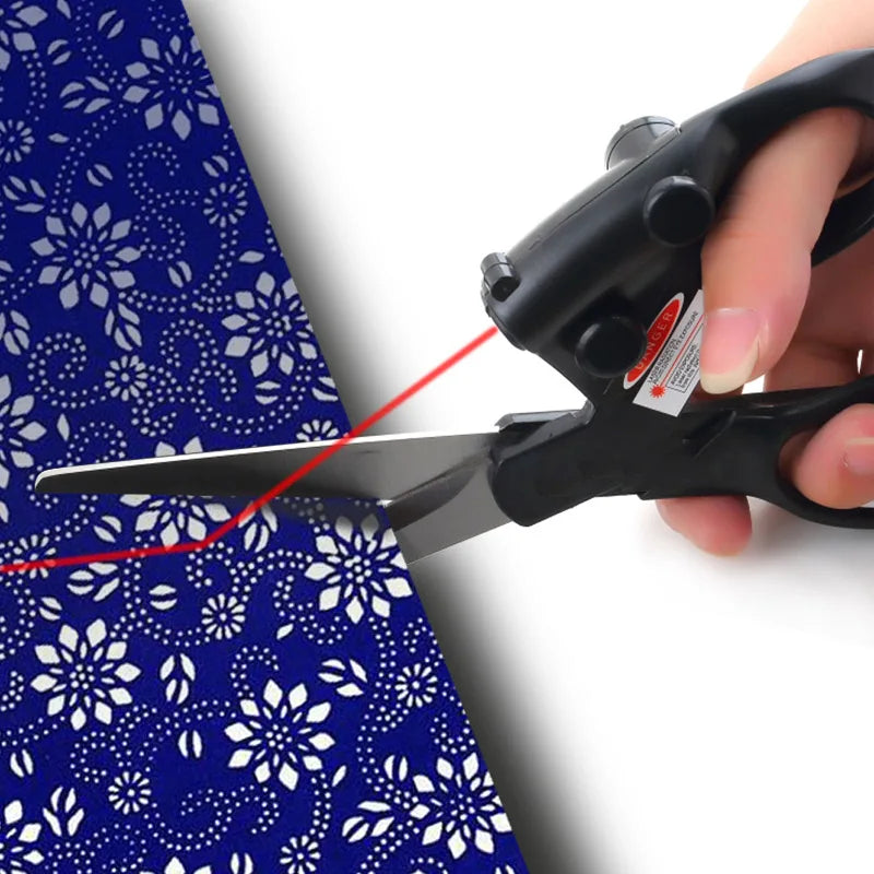 Sewing Laser Guided Scissors DIY Positioning Fabric Sewing Cut for Home Crafts Wrapping Gifts Straight Fast Scissor Shear
