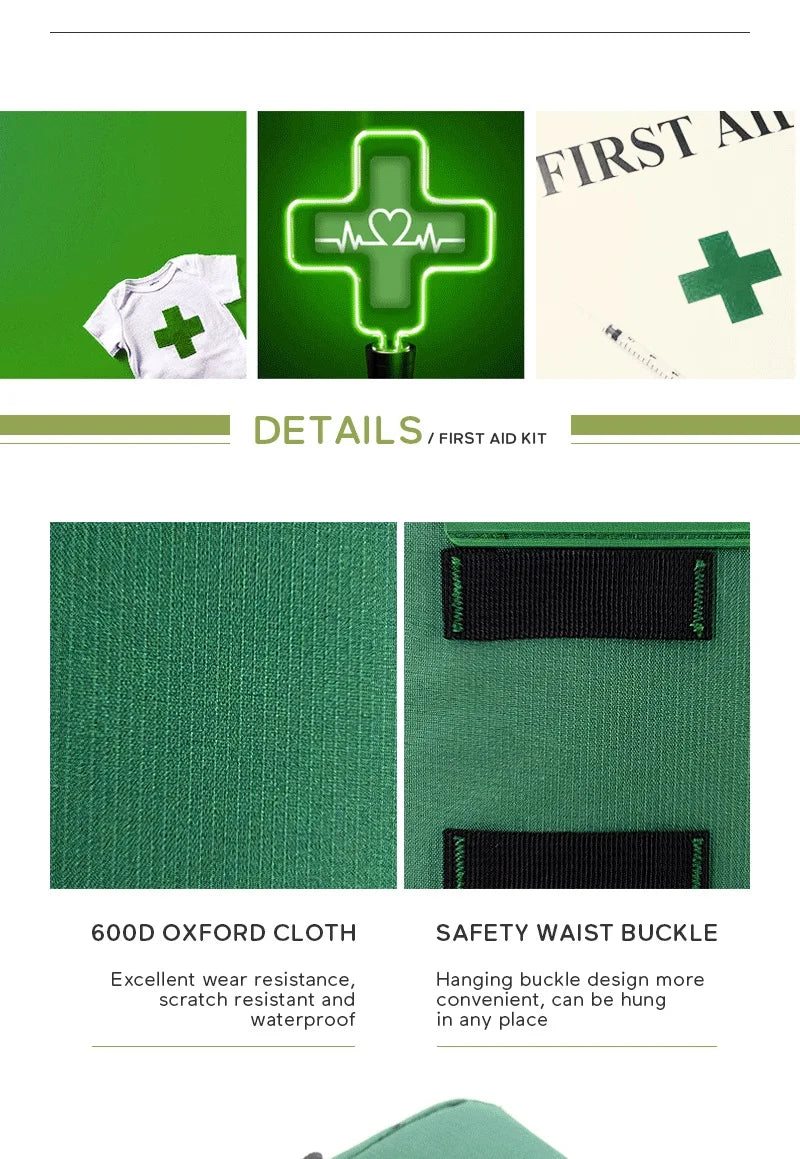 BearHoHoLarge Size Handy First Aid Kit Bag Emergency Kit Medical Rescue Bag for Workplace Home Outdoor Car Travel Hiking Camping