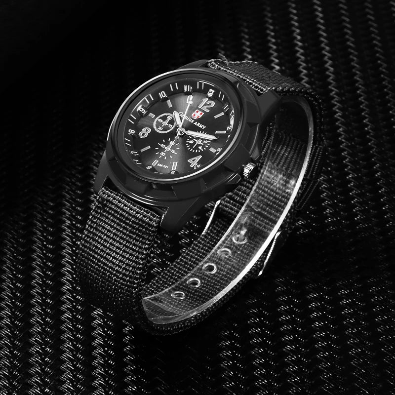 Durable Military Outdoor Sports Watch for Men with Braided Nylon Band