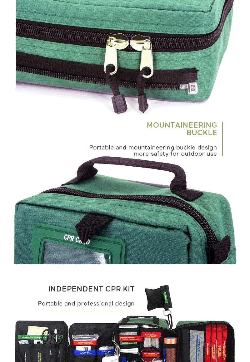 BearHoHoLarge Size Handy First Aid Kit Bag Emergency Kit Medical Rescue Bag for Workplace Home Outdoor Car Travel Hiking Camping