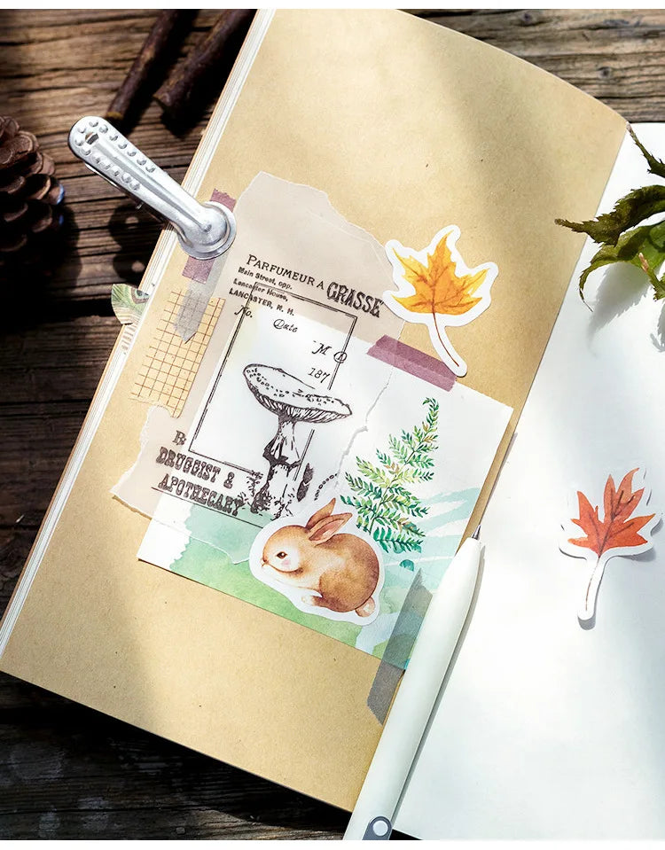 Autumn forest animals Decoration Adhesive Stickers Diy Cartoon Stickers Diary Sticker Scrapbook Kawaii Stationery Stickers