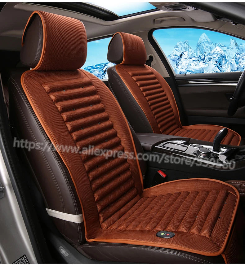 Built-in Fan Cushion Ventilation Car Seat Cover For Toyota Prius Prado 150 120 Highlander Sienna Zelas Verso Mark X Crown