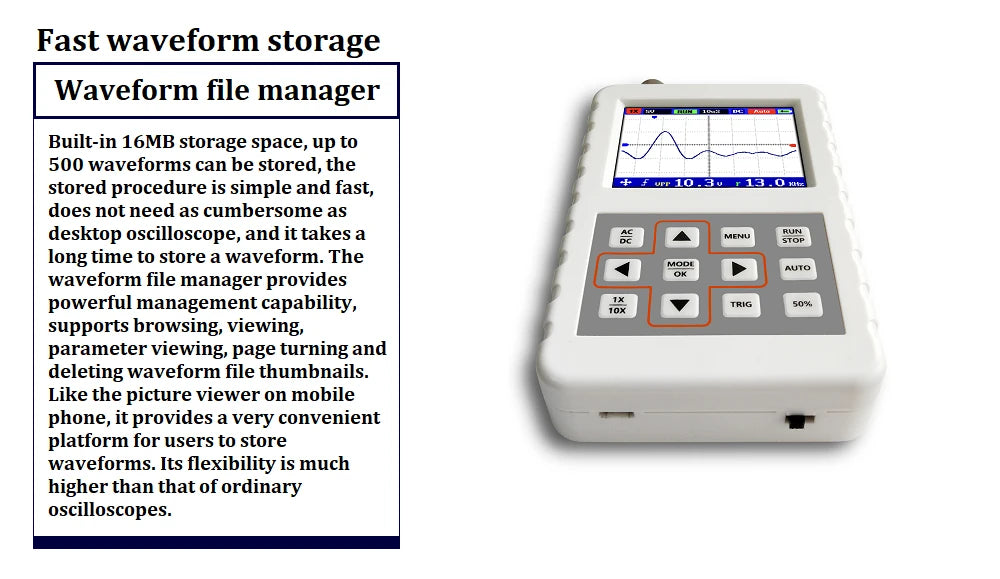 FNIRSI DSO PRO Mini Digital Oscilloscope 5MHz Analog Bandwidth 20MSps Sampling Rate Support Waveform Storage Viewing