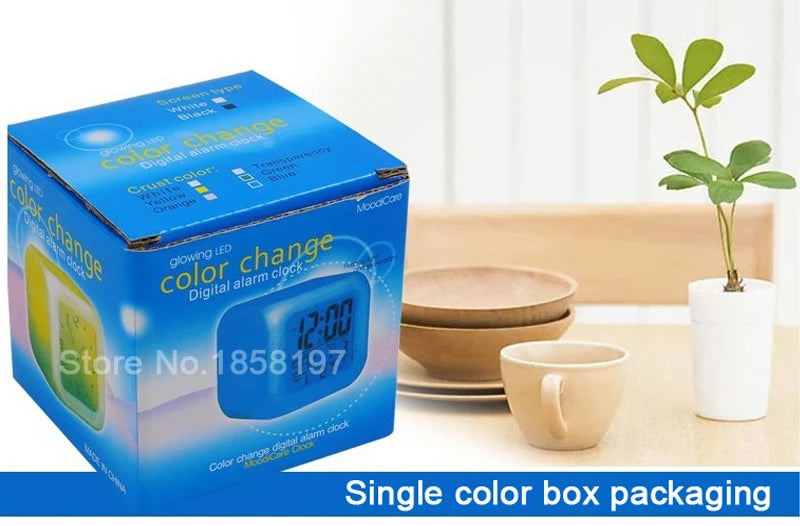 Fox Alarm Clock 7 Color Glowing LED Digital Alarm Clock Multifunction Night Light Electronic Watches Clock Kids Birthday Gifts