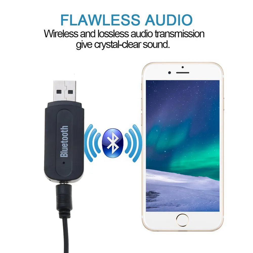 Bluetooth Receiver 5.0 AUX Adapter Dongle Audio Wireless Adapter For Car PC Headphones Mic 3.5MM Jack Receptor with Audio Cable