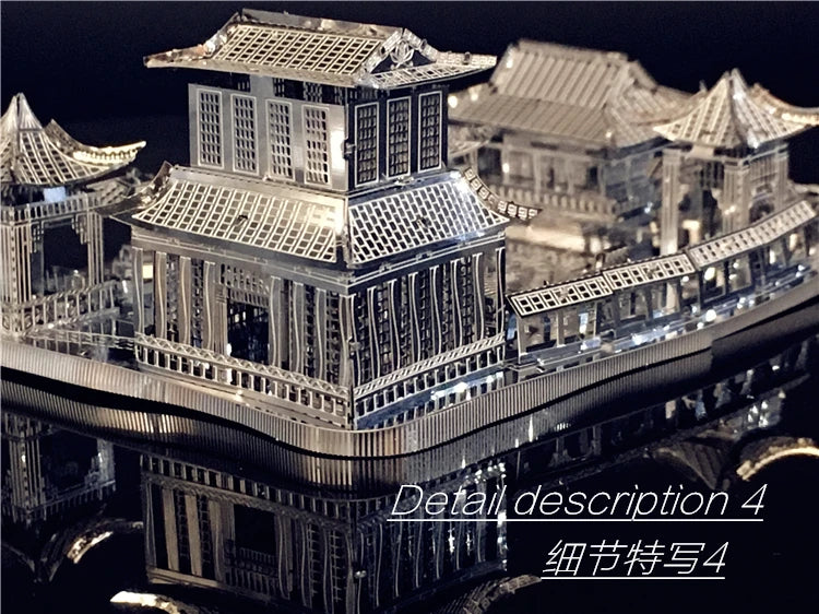 3D Metal Puzzle Chinese classical Gardens of Suzhou Building Diy 3D Model Kits Laser Cut Assemble Jigsaw Toys