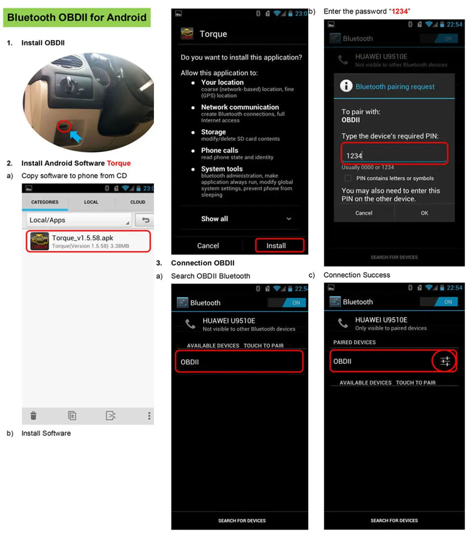 7 Protocols ELM327 V1.5 Bluetooth OBD2 Scanner ELM 327 V1.5 Work On Android IOS Car Diagnostic Tool OBD II Code Reader