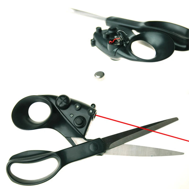 Sewing Laser Guided Scissors DIY Positioning Fabric Sewing Cut for Home Crafts Wrapping Gifts Straight Fast Scissor Shear