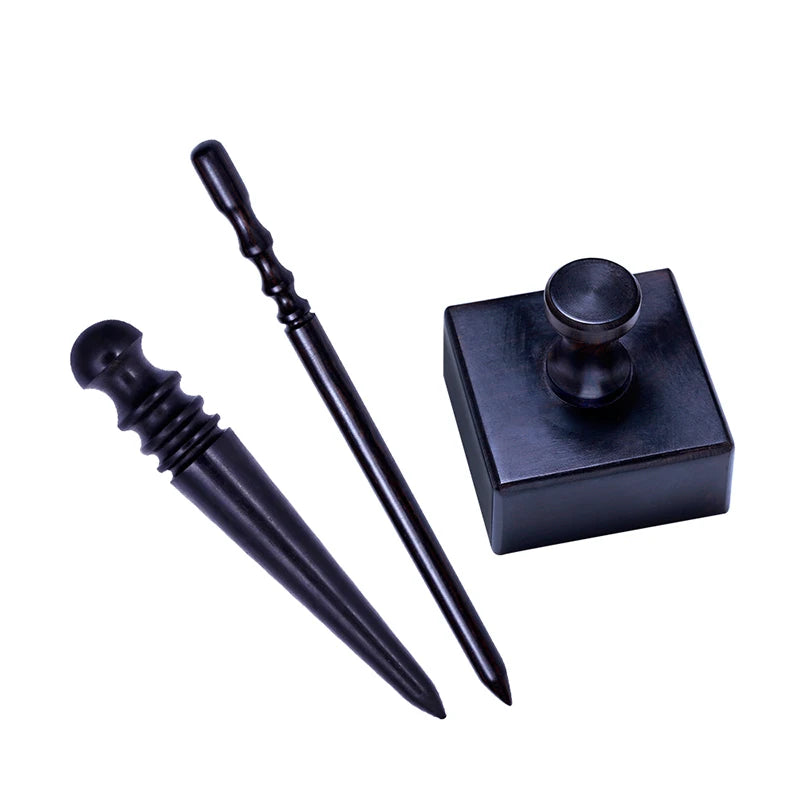 LMDZ Leather Edge Burnisher Black Wood Edge Slicker Leather Craft Tool Leather Polished Grinding Tools