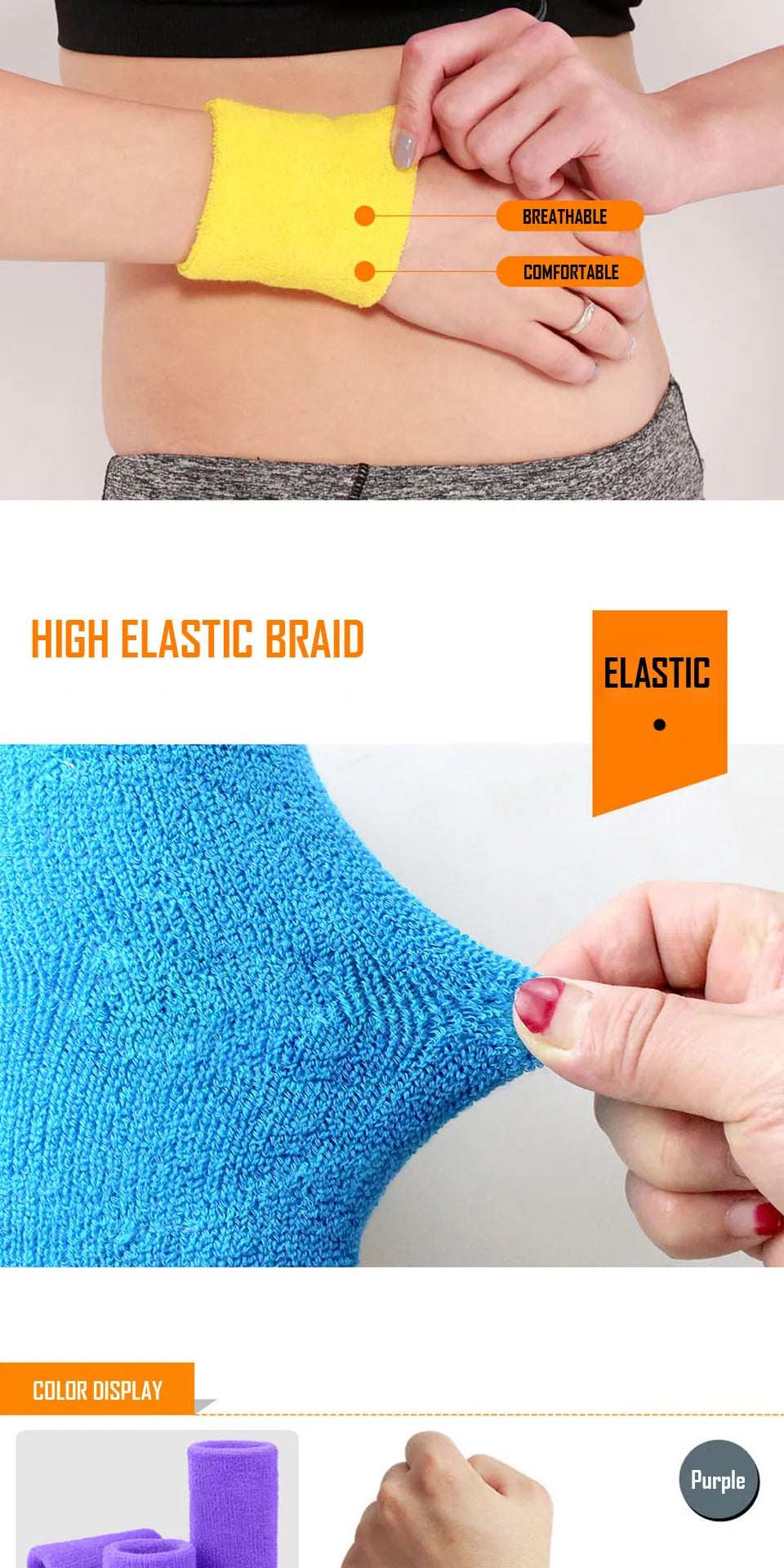 AOLIKES 1PCS Wrist Brace Support Wrap Tennis Wristband Sport Sweatband for Gym Basketball Volleyball Hand Sweat Band Polsband