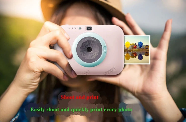 PC389 mobile phone Bluetooth pocket photo printer fun camera no ink household color photo camera