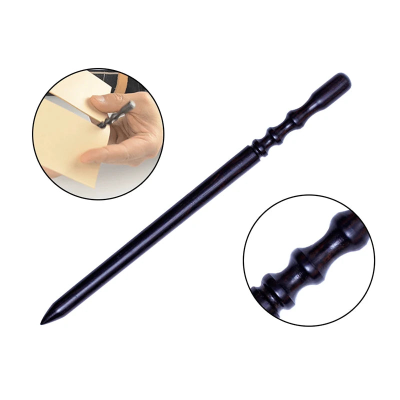 LMDZ Leather Edge Burnisher Black Wood Edge Slicker Leather Craft Tool Leather Polished Grinding Tools