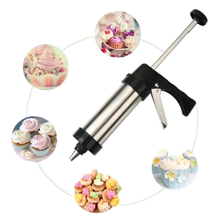 Cookie Press Kit Biscuits Maker Gun Sets With 13 Cookie Press Molds & 8 Pastry Piping Nozzles Cake Decorator Sets KC0225
