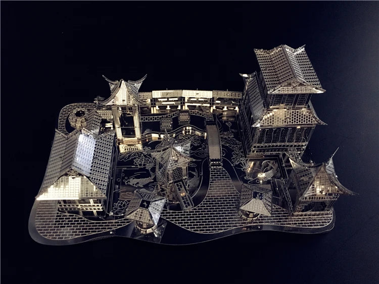 3D Metal Puzzle Chinese classical Gardens of Suzhou Building Diy 3D Model Kits Laser Cut Assemble Jigsaw Toys
