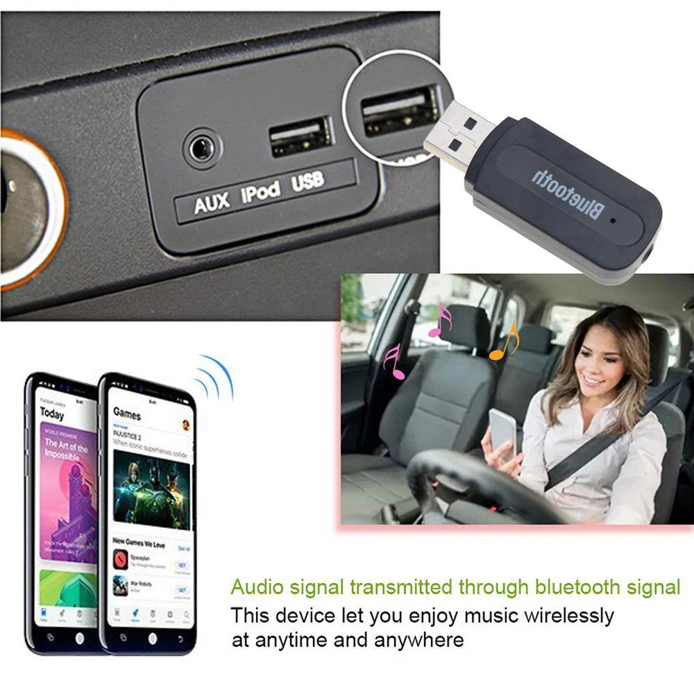 Bluetooth Receiver 5.0 AUX Adapter Dongle Audio Wireless Adapter For Car PC Headphones Mic 3.5MM Jack Receptor with Audio Cable