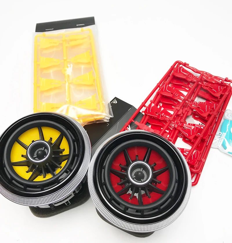 SRXTZM Air Outlet Color Changing Blade Red Yellow 4pcs/Set For Audi A3 S3 Rs3 8V 2013 2014 2015 2016 Car Styling Accessories