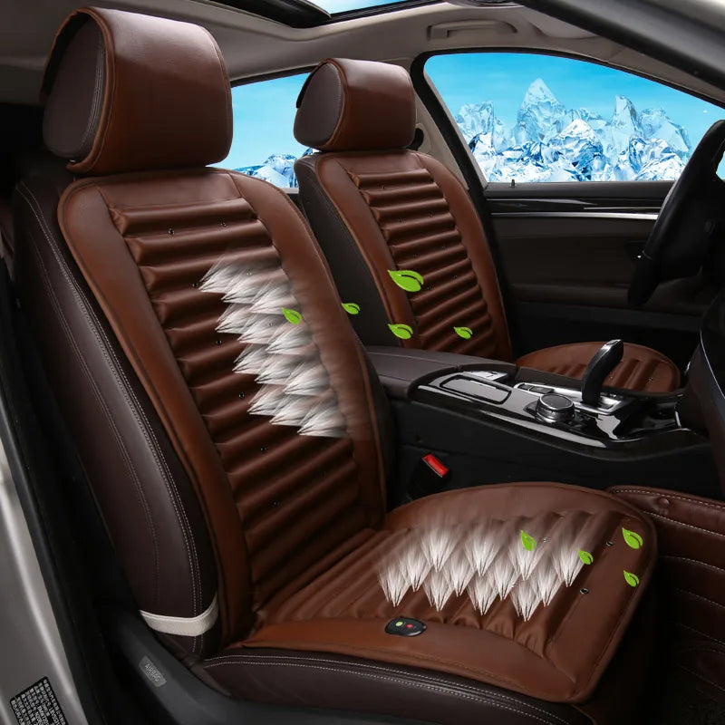 Built-in Fan Cushion Ventilation Car Seat Cover For Toyota Prius Prado 150 120 Highlander Sienna Zelas Verso Mark X Crown