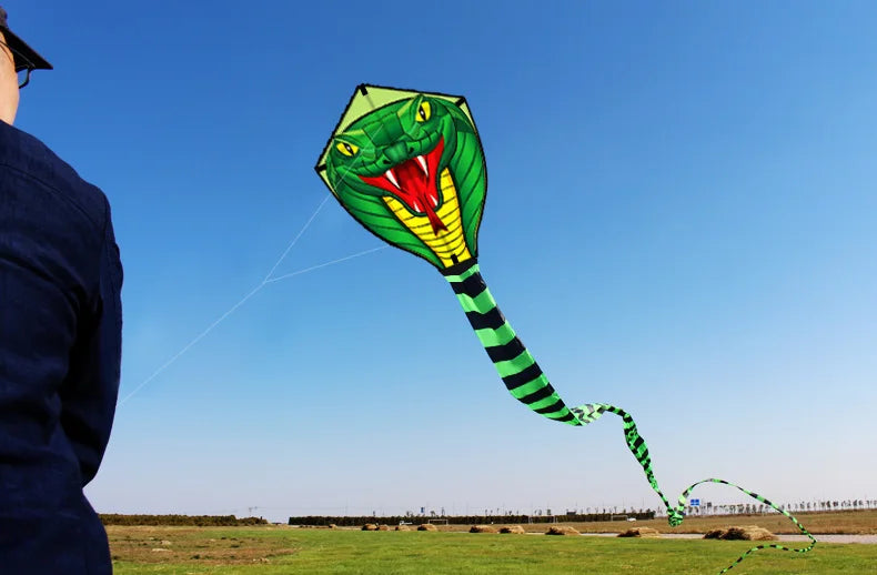 Strong Snake With Long Colorful Tail!Huge Beginner Snake Kites for Kids And Adults  Come With String And Handle