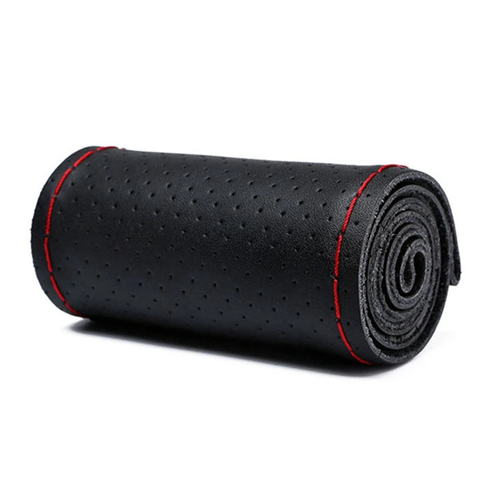 38cm Steering Wheel Covers soft Artificia Leather braid on the steering-wheel of Car With Needle and Thread Interior accessories