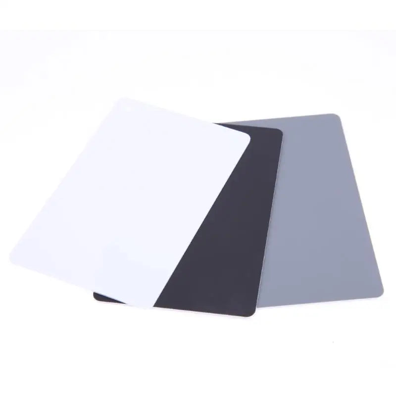 3in1 Pocket-Size Digital White Black Grey Balance Cards Camera Accessory 18% Gray Card with Neck Strap for Digital Photography