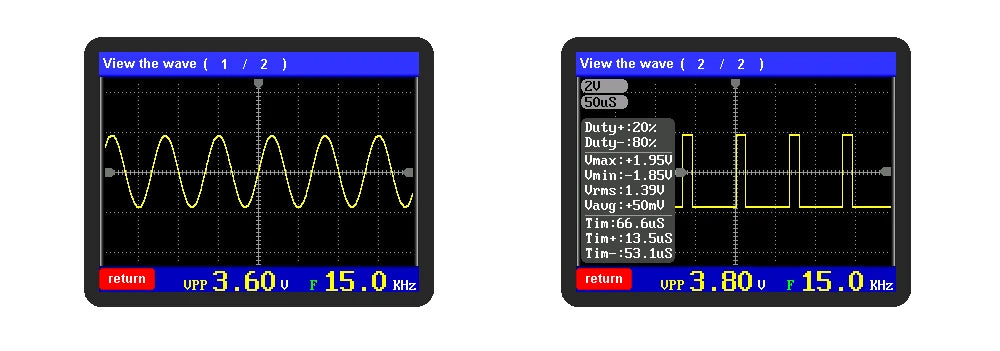 FNIRSI DSO PRO Mini Digital Oscilloscope 5MHz Analog Bandwidth 20MSps Sampling Rate Support Waveform Storage Viewing