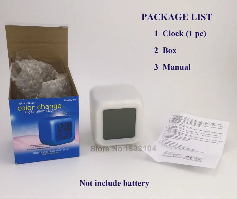 Fox Alarm Clock 7 Color Glowing LED Digital Alarm Clock Multifunction Night Light Electronic Watches Clock Kids Birthday Gifts