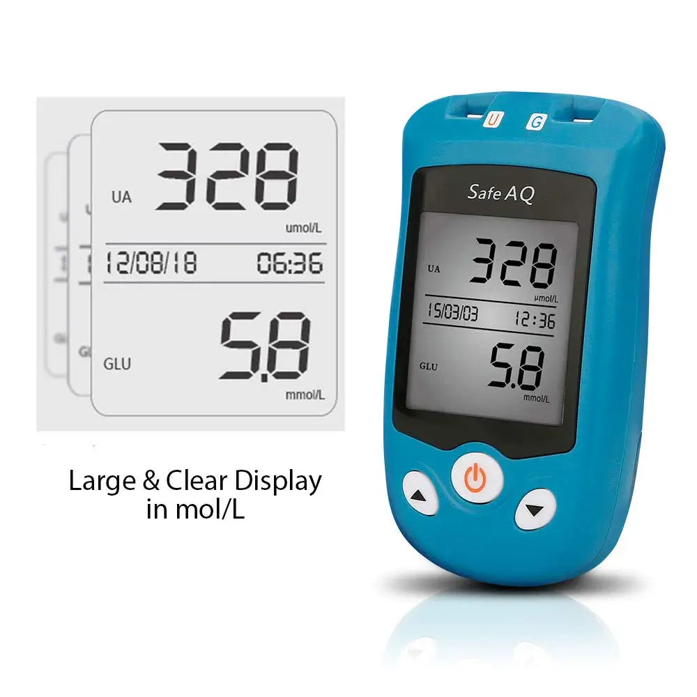 Sinocare Blood Glucose Meter Uric Acid Test Kit & Glucose Strips  Safe AQ UG  Uric Strips for Diabetes Gout Pregnant Glucometer