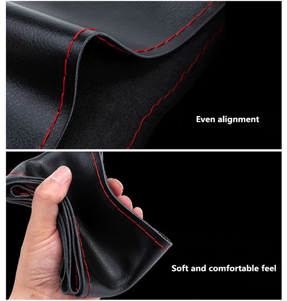 38cm Steering Wheel Covers soft Artificia Leather braid on the steering-wheel of Car With Needle and Thread Interior accessories