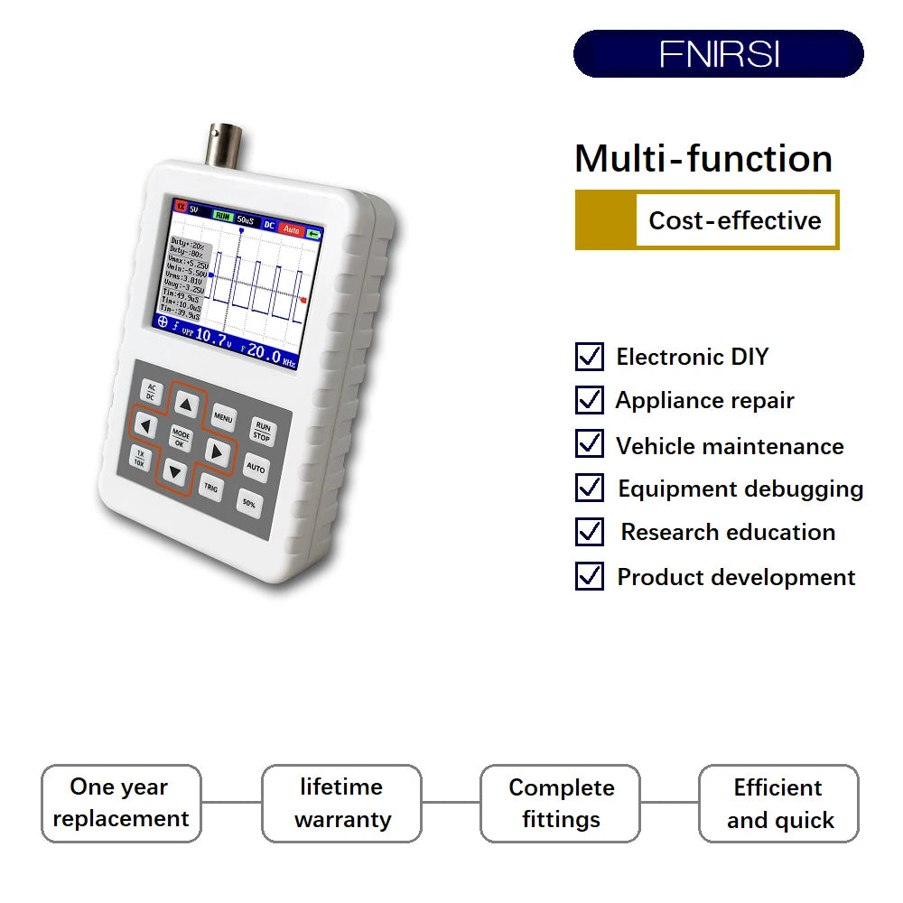 FNIRSI DSO PRO Mini Digital Oscilloscope 5MHz Analog Bandwidth 20MSps Sampling Rate Support Waveform Storage Viewing