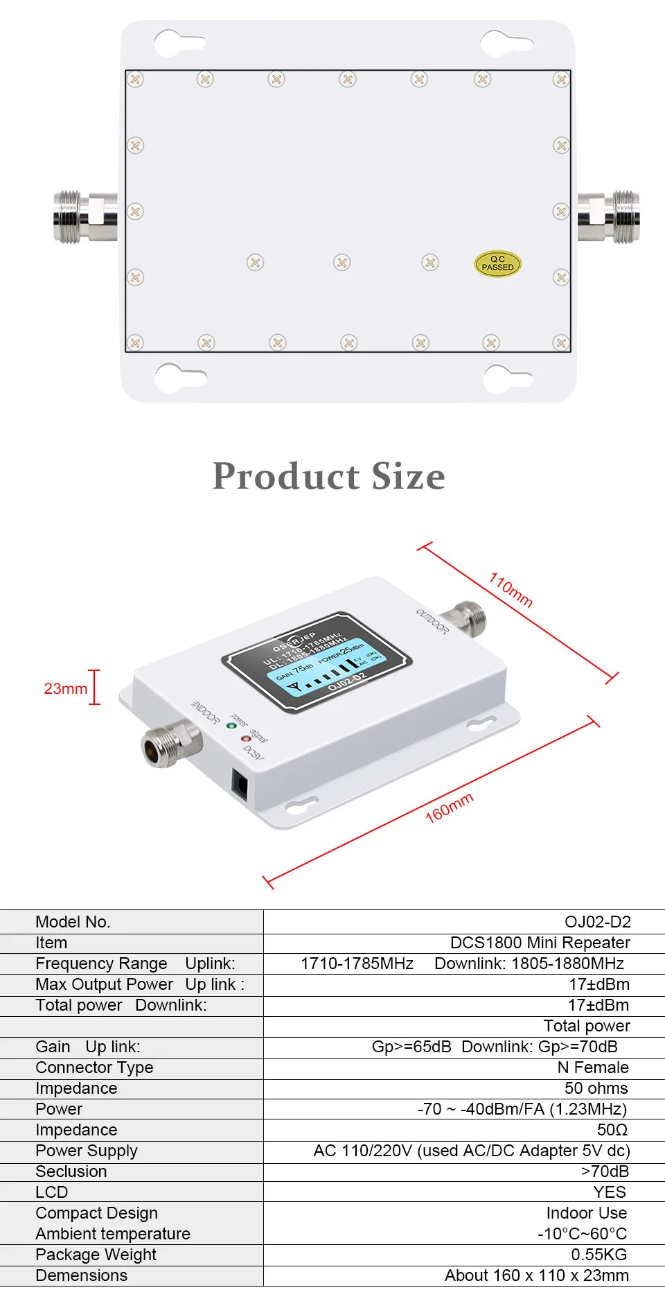 Fullset 850/900/1800/2100MHZ Booster GSM 1800 2g 4g LTE Cell Phone Signal Repeater Booster Mobile Phone Signal Amplifier