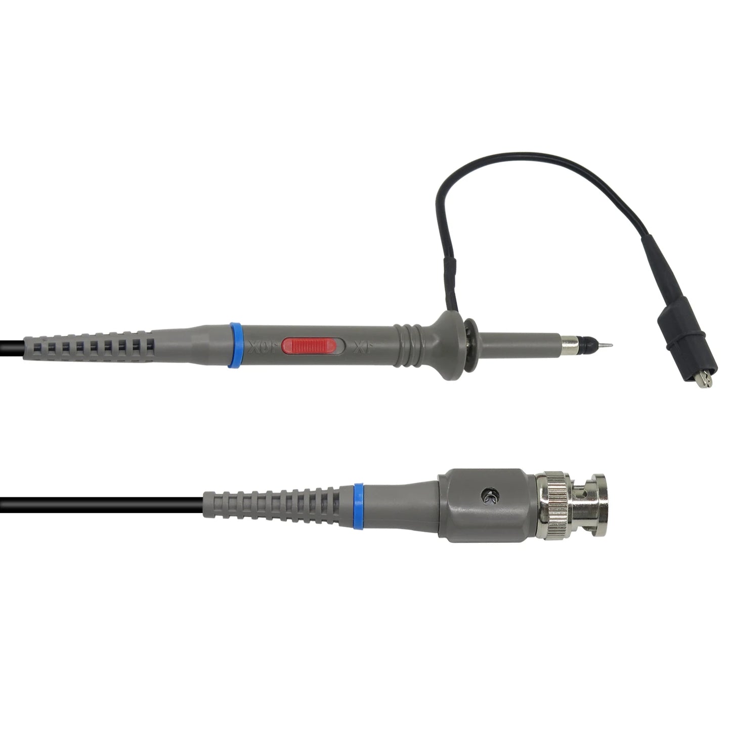 Cleqee P6100 2pcs 100MHz Bandwidth Oscilloscope Probe 1X/10X Adjustable Attenuation  BNC Leads Switchable Input Voltage 10:1