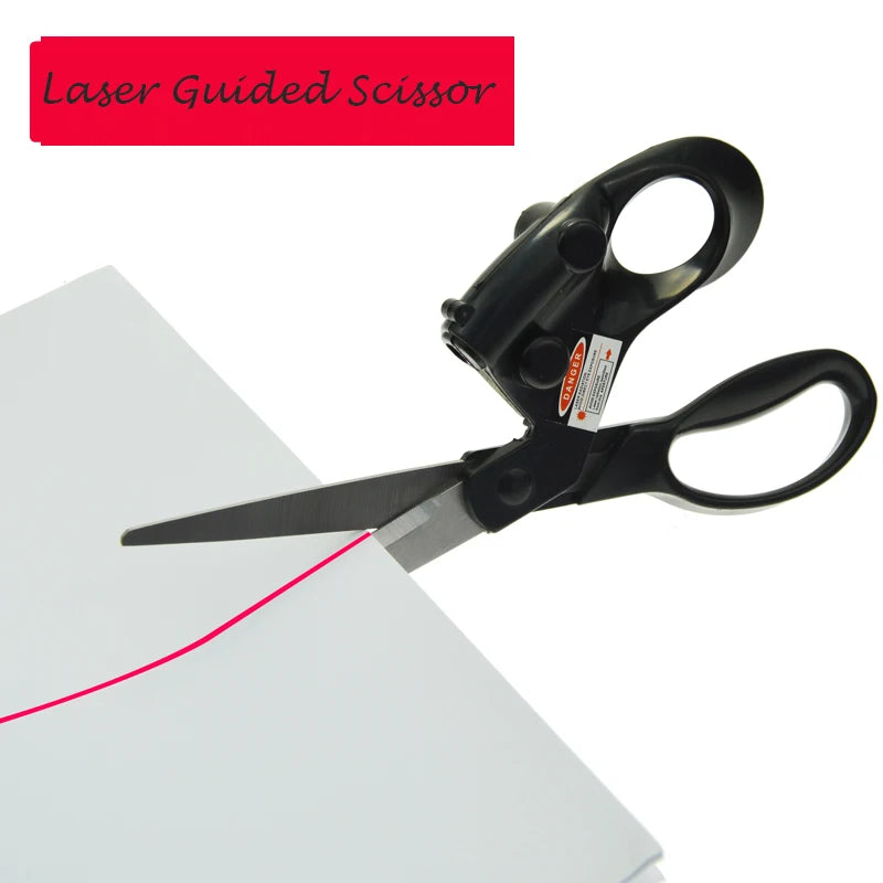 Sewing Laser Guided Scissors DIY Positioning Fabric Sewing Cut for Home Crafts Wrapping Gifts Straight Fast Scissor Shear