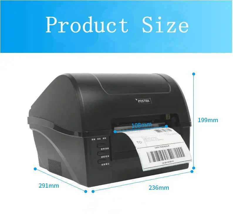 Sticker Barcode Label Printer Matte Silver Paper PET Coated Paper Transparent Label Clothing Tag Carbon Ribbon Thermal Printer