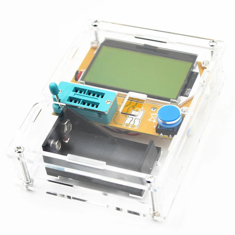 2021 Latest LCR-T4 ESR Meter Transistor Tester Diode Triode Capacitance Mos Mega328 Transistor Tester + CASE (not Battery )