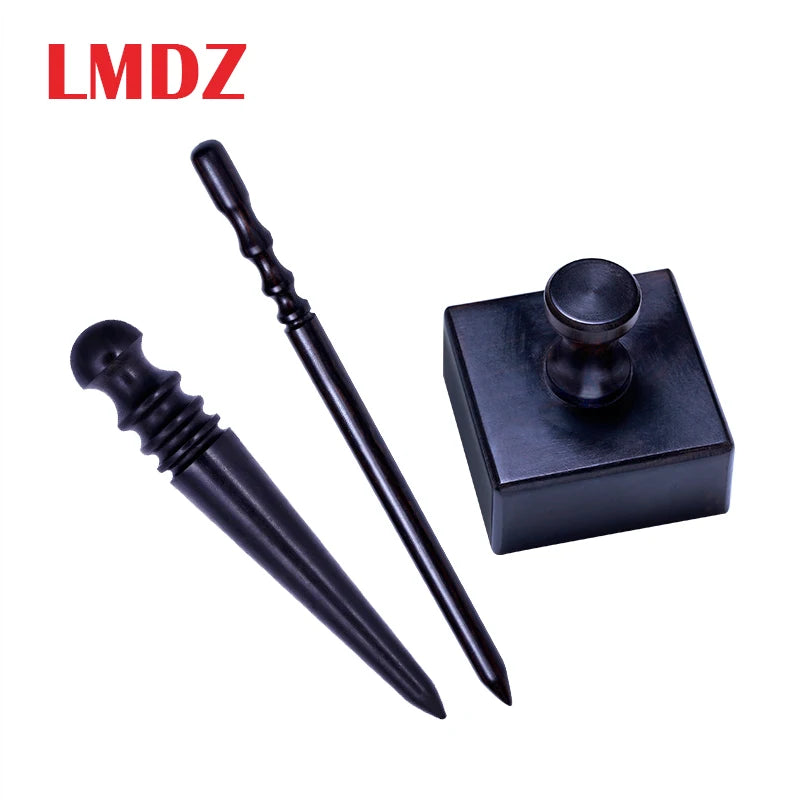 LMDZ Leather Edge Burnisher Black Wood Edge Slicker Leather Craft Tool Leather Polished Grinding Tools