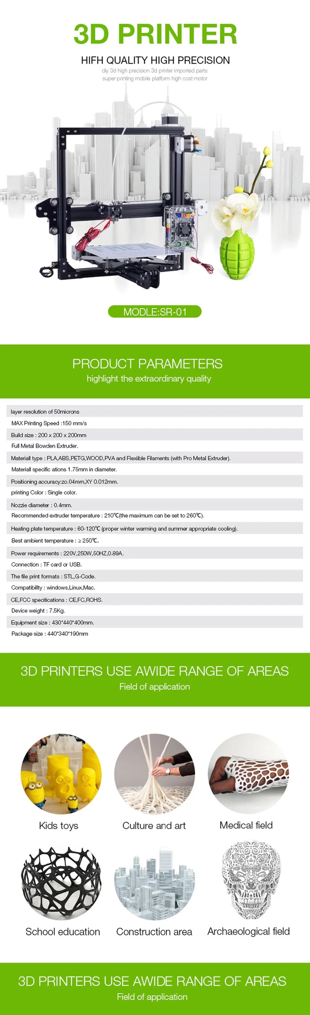 FMEA  Made in china additive manufacturing digital wax crystal laser prusa i3 3d printer kit