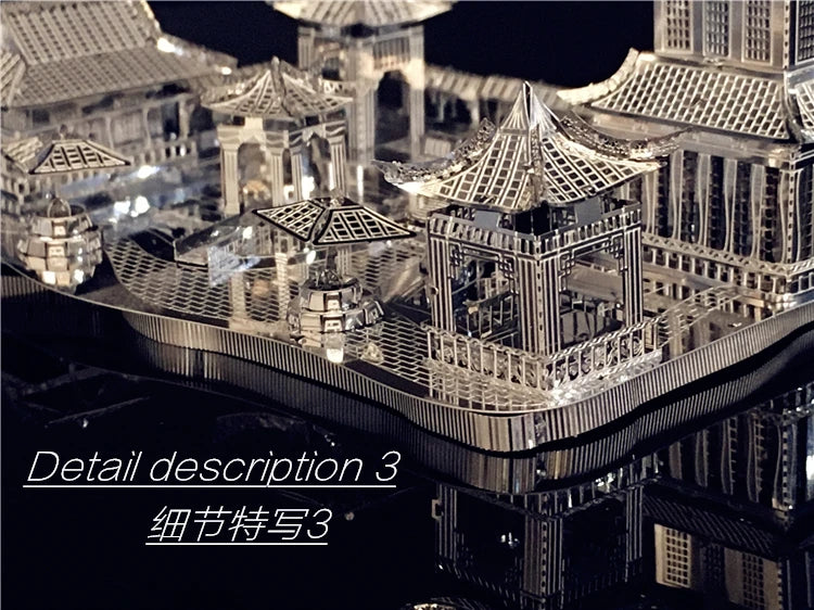 3D Metal Puzzle Chinese classical Gardens of Suzhou Building Diy 3D Model Kits Laser Cut Assemble Jigsaw Toys