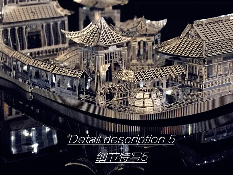 3D Metal Puzzle Chinese classical Gardens of Suzhou Building Diy 3D Model Kits Laser Cut Assemble Jigsaw Toys