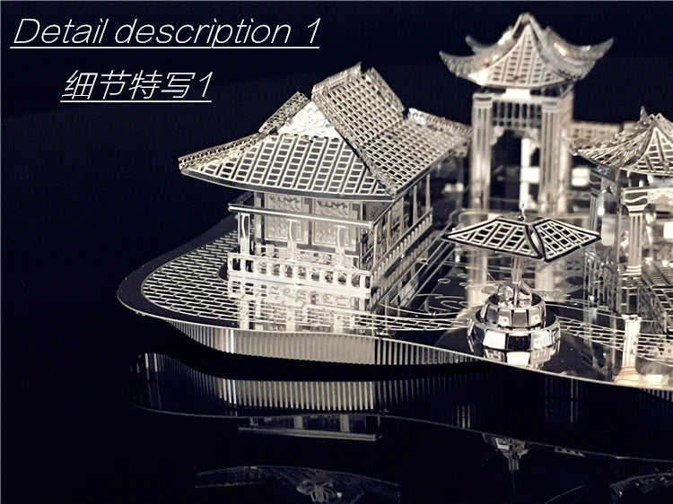 3D Metal Puzzle Chinese classical Gardens of Suzhou Building Diy 3D Model Kits Laser Cut Assemble Jigsaw Toys