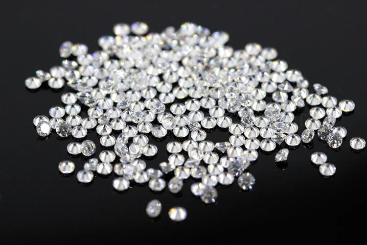 50pcs/200PCS AAAAA White 0.6~7.5mm Cubic Zirconia Stone Round  Brilliant Cut Loose CZ Stones Synthetic Gems Beads For Jewelry