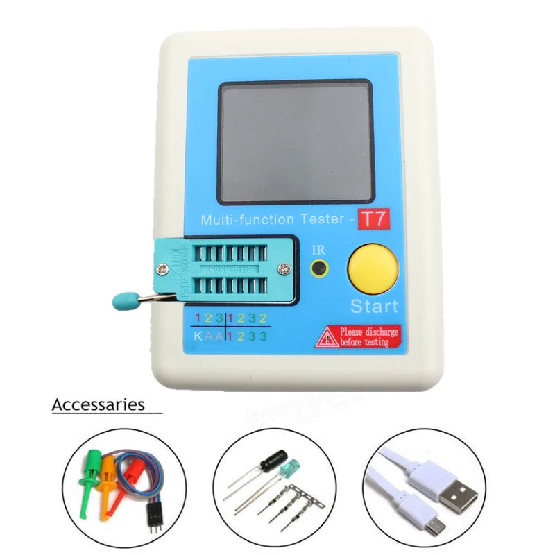 LCR-T7 New Transistor Tester TFT Diode Triode Capacitance Meter LCR ESR meter NPN PNP MOSFET IR Multifunction tester multimeter