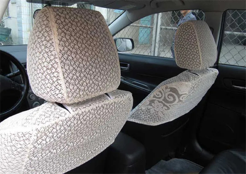 Half Lei mesh seat cover Lace car seat clothes four seasons use for Octavia car care 8pieces/set