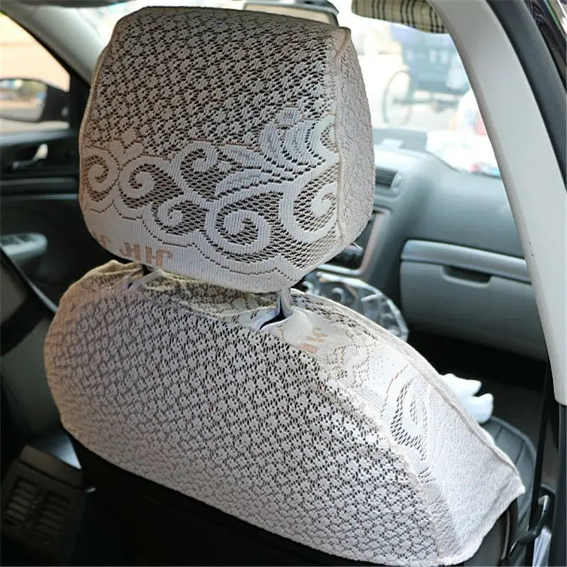 Half Lei mesh seat cover for camry prius yaris for corolla highlander rav4 Lace car seat clothes four seasons car care 8pieces