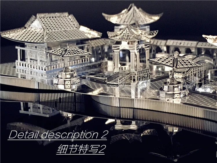 3D Metal Puzzle Chinese classical Gardens of Suzhou Building Diy 3D Model Kits Laser Cut Assemble Jigsaw Toys