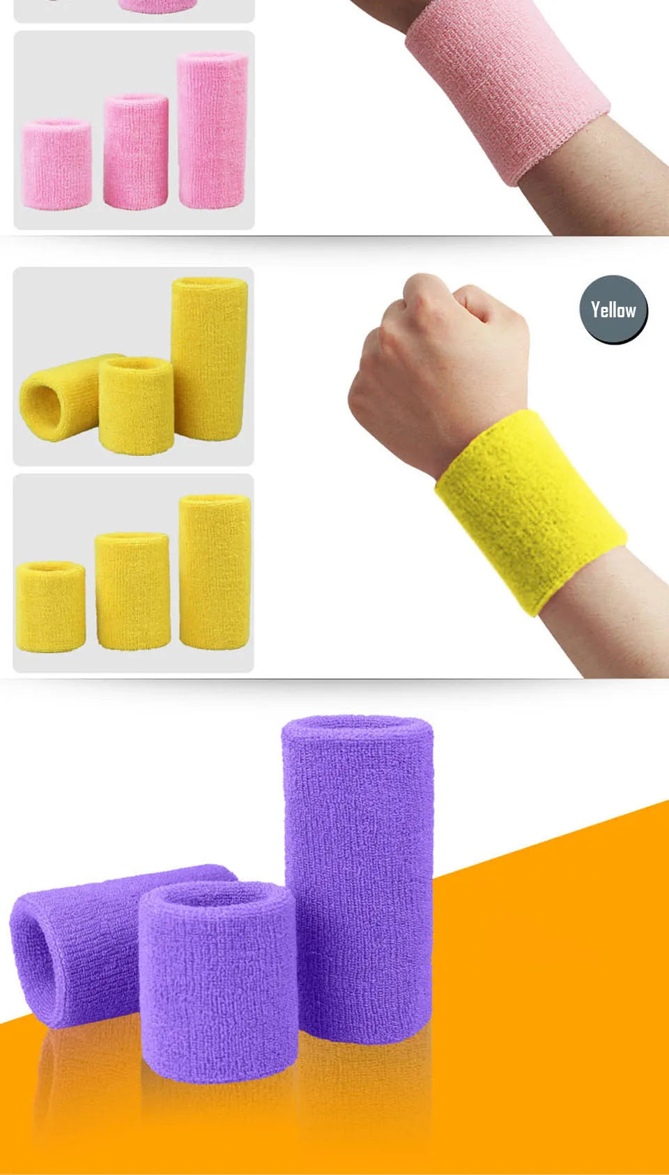 AOLIKES 1PCS Wrist Brace Support Wrap Tennis Wristband Sport Sweatband for Gym Basketball Volleyball Hand Sweat Band Polsband