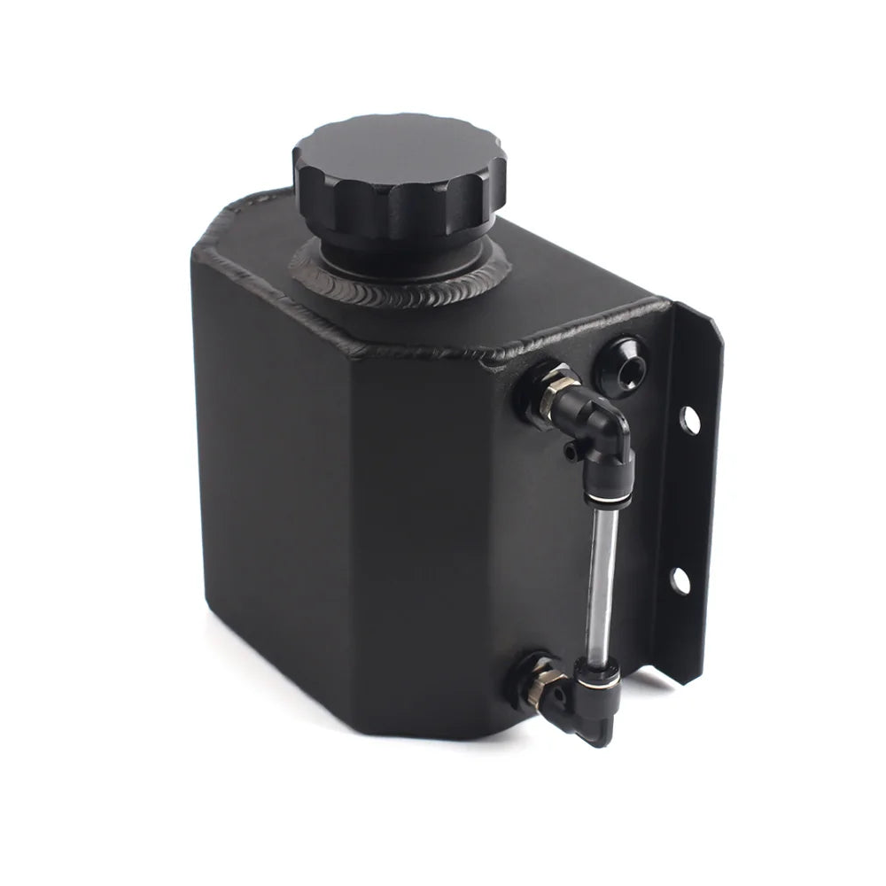 1L Aluminum Oil Catch Can Reservoir Tank With Drain Plug Breather Oil Tank Fuel Tank Universal style