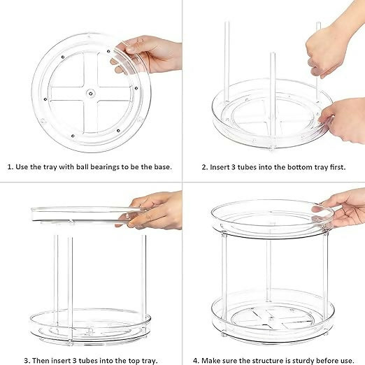 2 Tier Rotating Acrylic Spice Rack