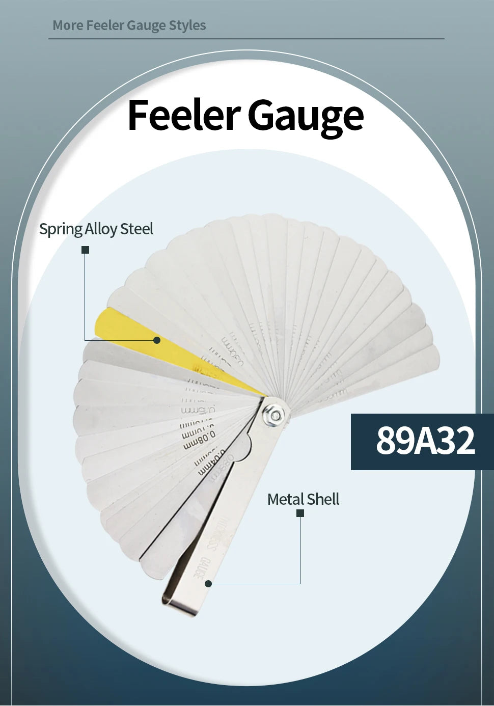 100B17 Feeler Gauge Spark Plug Gauge Filler Gauge Valve Probes Metric Thickness Set Probe Thickness Gauge Spark Plug Gap Tools