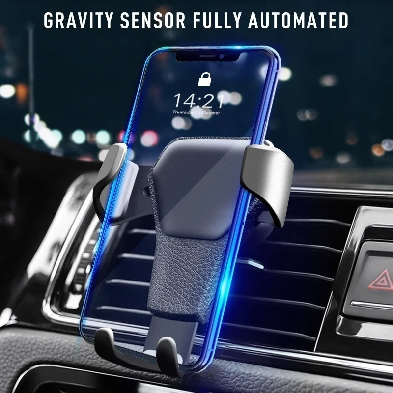 Gravity Car Holder For Phone Air Vent Clip Mount Mobile Cell Stand Smartphone GPS Support For iPhone 14 13 Xiaomi Samsung Phone