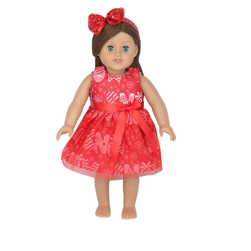 Sequins Dress Doll Clothes For 17 Inch&43cm Baby New Born Doll Brilliant Party Reunion Doll Skirt For American 18 Inch Doll DIY